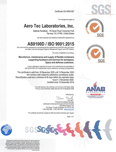 ATL AS 9100 D and ISO 9001:2015 Certificate